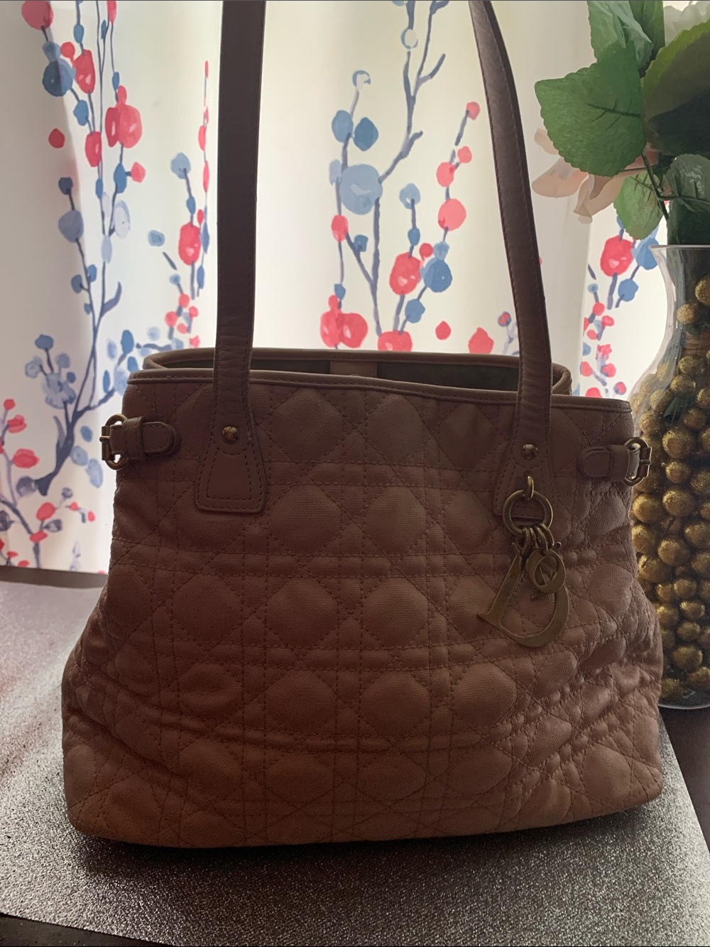 Dior Quilted Leather Tote in Blush Pink with Gold Hardware